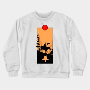 Ape Illustration in hills Crewneck Sweatshirt